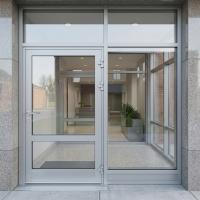Входные алюминиевые двери в рамном витраже Alutech ALT W72