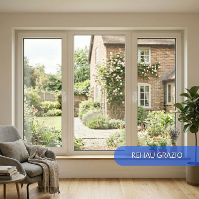 Трехстворчатое окно Rehau Grazio 2030х1400 мм (Две активные створки)