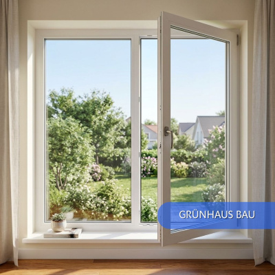 Окна ПВХ Grunhaus Bau, двухстворчатые 1300*1400