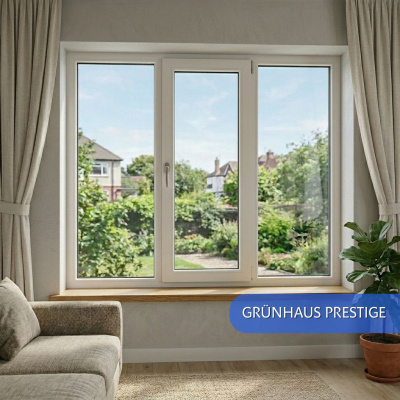 Окна ПВХ Grunhaus Prestige, трёхстворчатые 1750х1400 мм (Центральная створка)