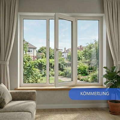 Окна ПВХ Kommerling, трёхстворчатые 1750х1400 мм (Центральная створка)