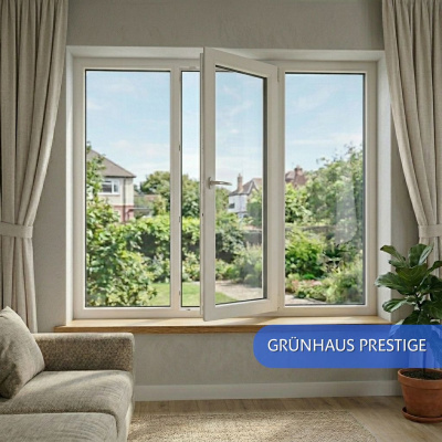 Окна ПВХ Grunhaus Prestige, трёхстворчатые 1750х1400 мм (Центральная створка)