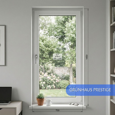 Окна ПВХ Grunhaus Prestige, одностворчатые 700*1450