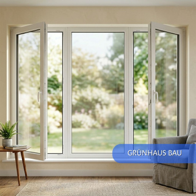 Трехстворчатое окно Grunhaus Bau 2030х1400 мм (Две активные створки)
